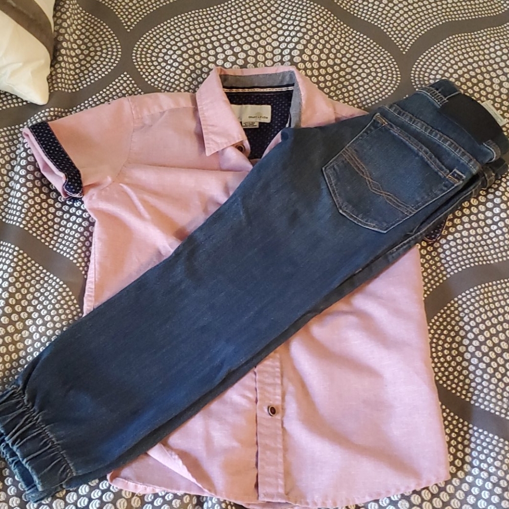 Little boys shirt and jeans